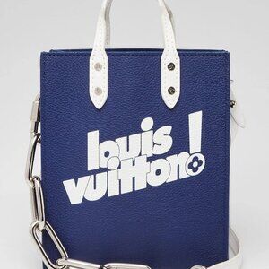 Louis Vuitton Blue Leather Everyday Signature Sac Plat XS Bag